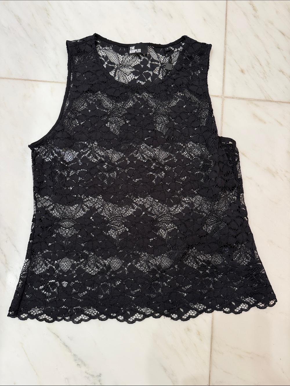 The Kooples Black Floral Lace Camisole